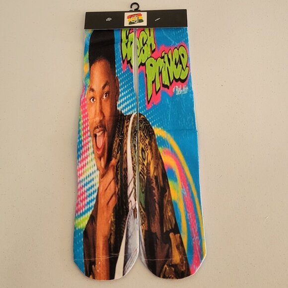 NWT DJ Designs Mens Fresh Prince of Bel Air Colorful Crew Socks Size 6-12 $20 - Picture 1 of 2